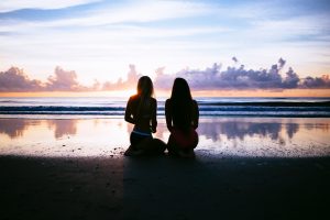 girls at the beach