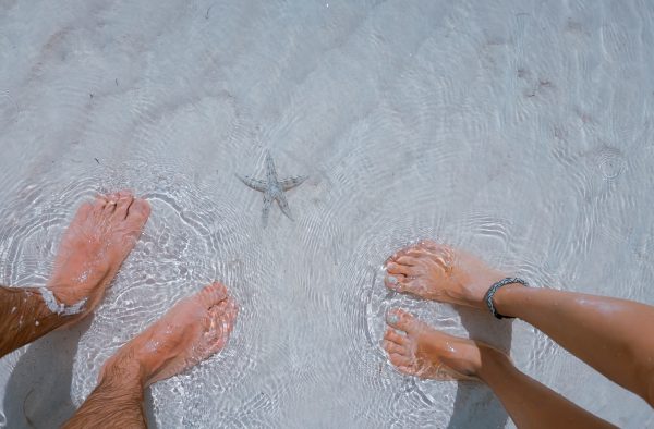 feet on clean water